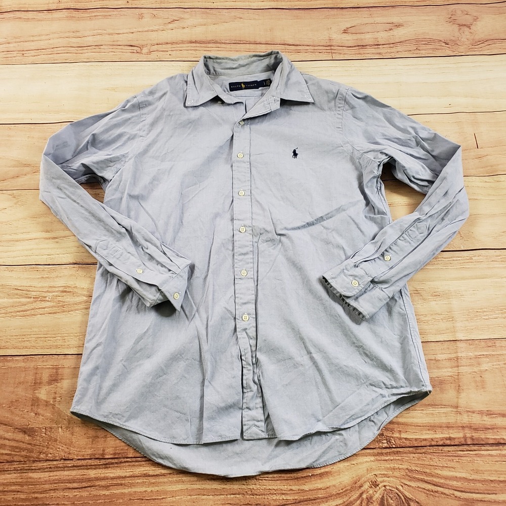 Polo Ralph Lauren Shirt Mens Large Blue Button Up Pony Long Sleeve Casual Adult